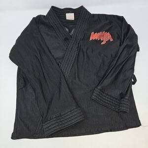 Vintage Ninja Uniform Gi Top Size 8-10 Wormser Co. Black Red Graphics 1985